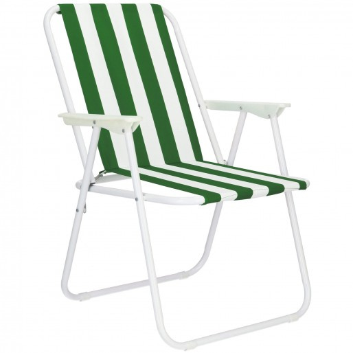 Krzesło składane turystyczne na plażę i do ogrodu zielone pasy